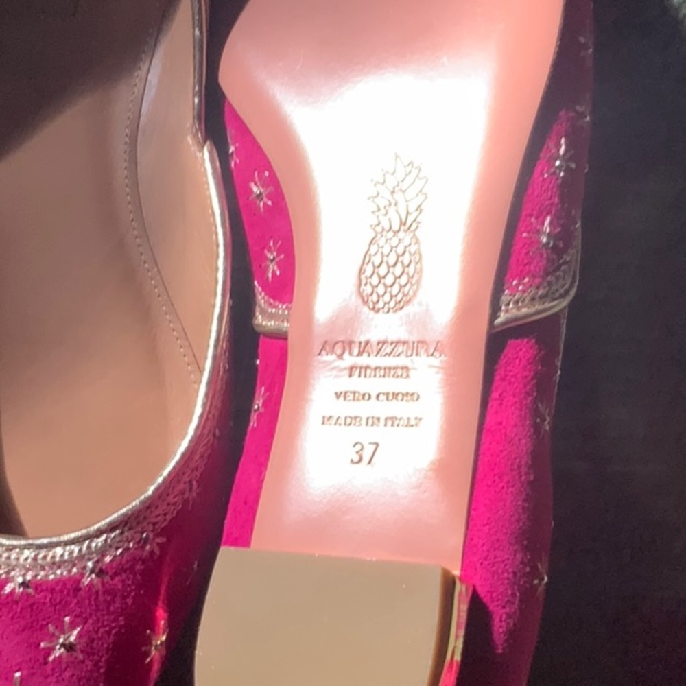 Aquazzura Pink Flats with Elegant Bow - Picture 2 of 8